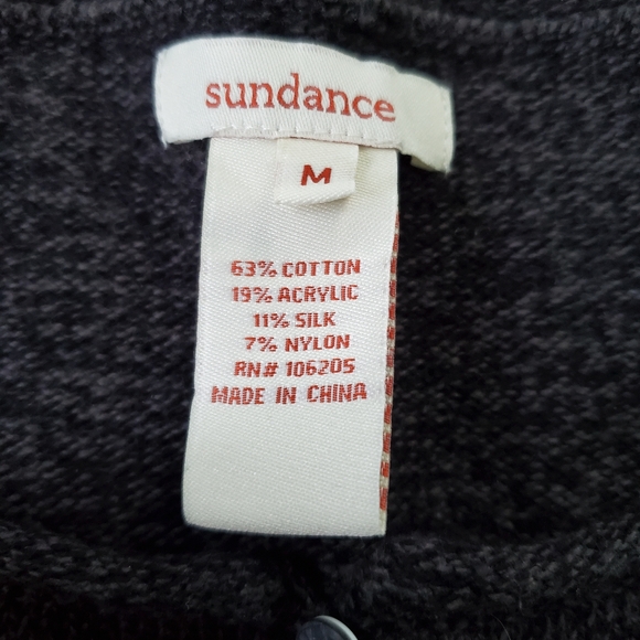*CLOSET CLOSING 7/31* Sundance Charcoal Henley Sweater Medium - Picture 2 of 5